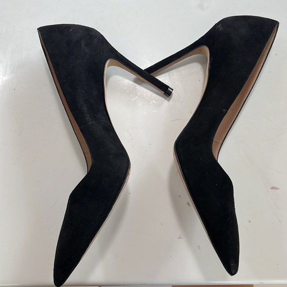 Stuart Weitzman Black Suede Heel Pumps Stilettos Point Anny Sz 9 - Picture 5 of 10